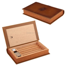 Load image into Gallery viewer, COHIBA Elegant Book Design Cedar Wood Cigar Humidor Box