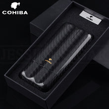 Load image into Gallery viewer, COHIBA Black Carbon Fiber Gloss Cigar Case