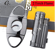 Load image into Gallery viewer, COHIBA Cigar Accessories Set Windproof Butane Jet Torch Lighter